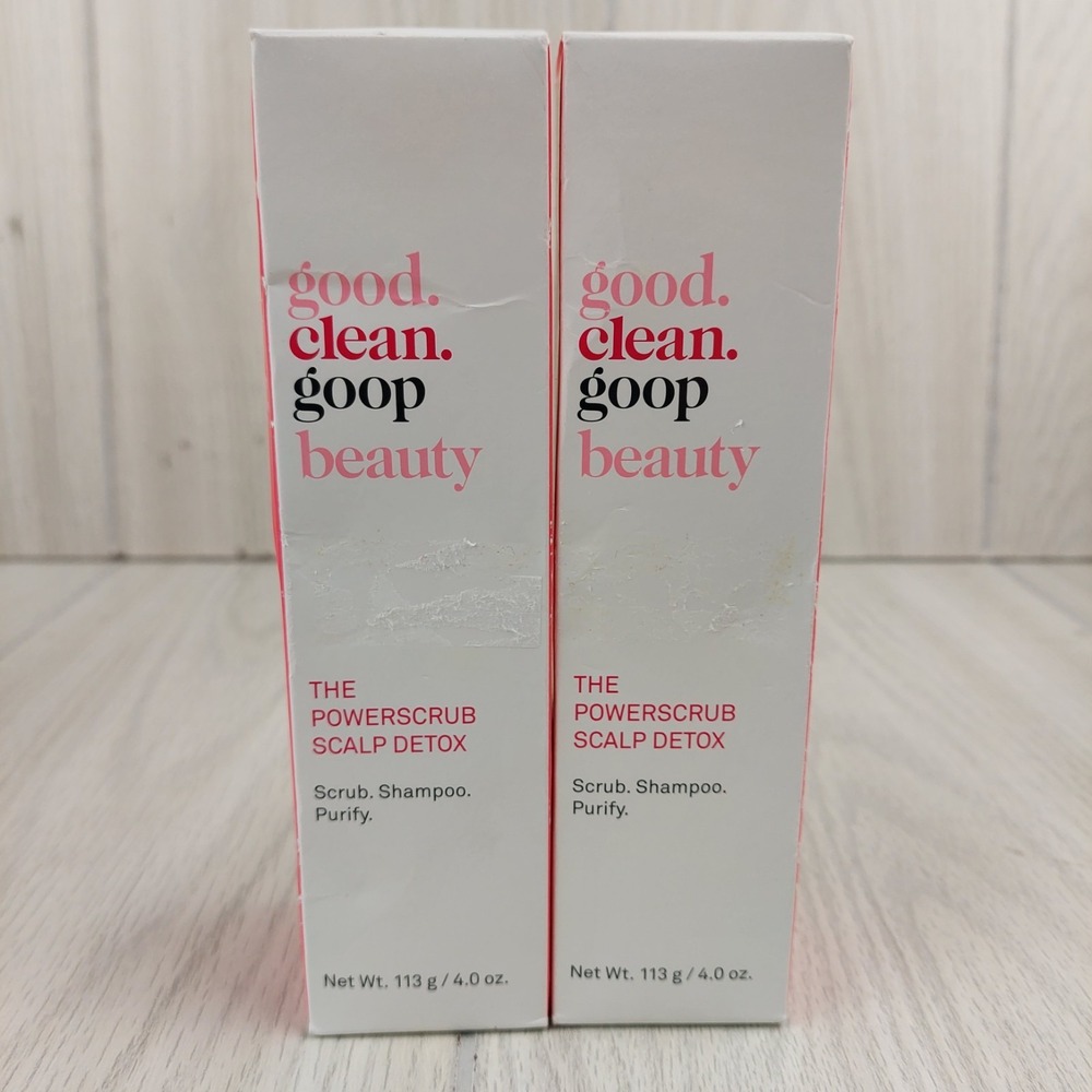 Goop Beauty The Powerscrub Scalp Detox Unisex‎ 4oz 2pk White Pink Scrub Shampoo
